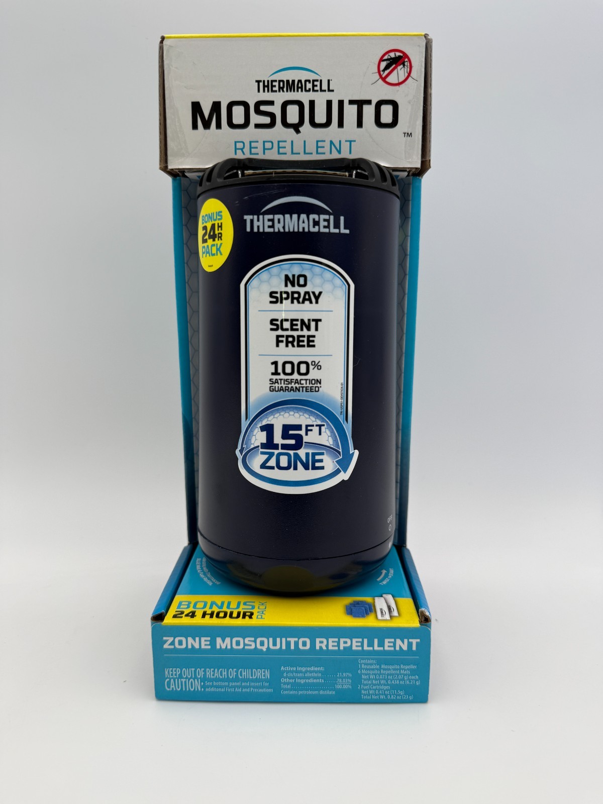 Thermacell Patio Shield Outdoor Mosquito Repeller 15 ft Zone DEET-Free Scent-Fre