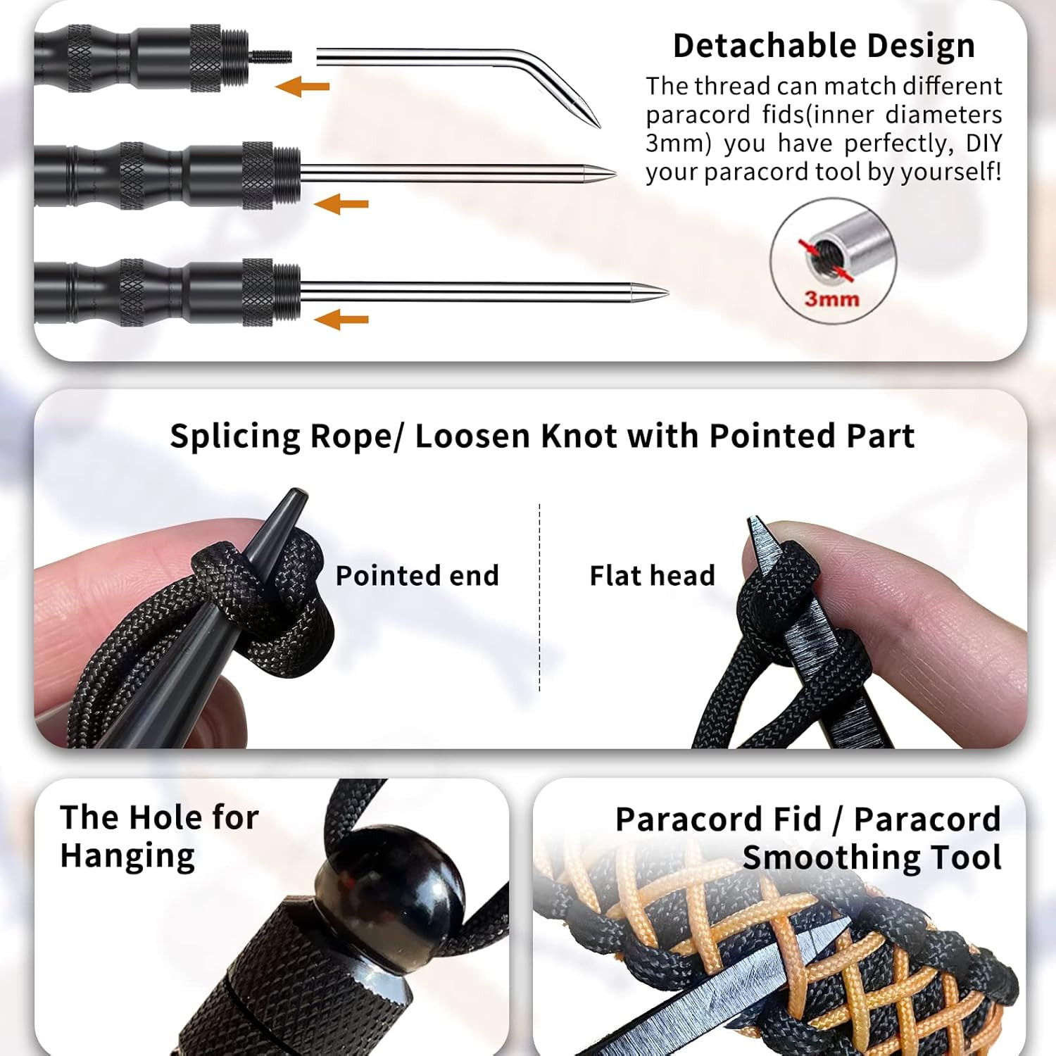 Paracord Marlin Spike-Pro Knotter Tools Lacing Needles Paracord Tools DIY Weavin