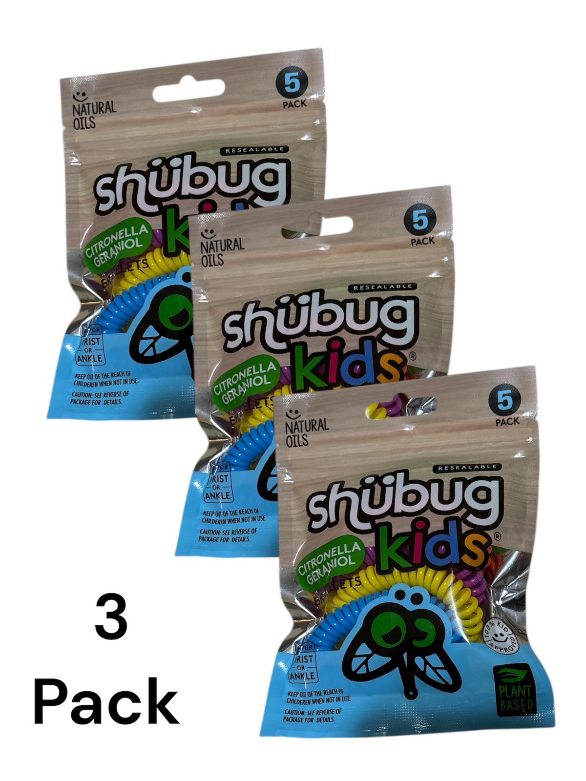 Shubug 5pk Kids Insect RepellentCitronella Bracelet