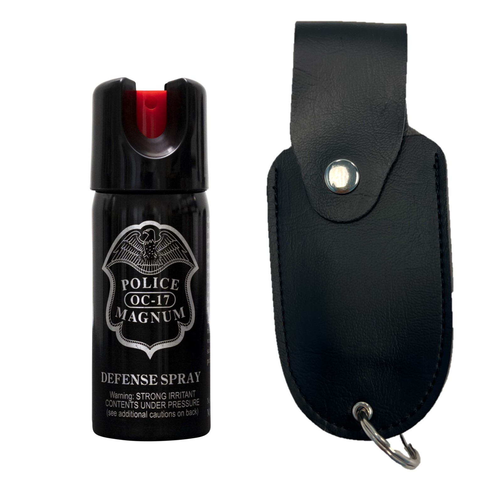 Police Magnum pepper spray 2 ounce Twist Lock Black Holster Defense Protection