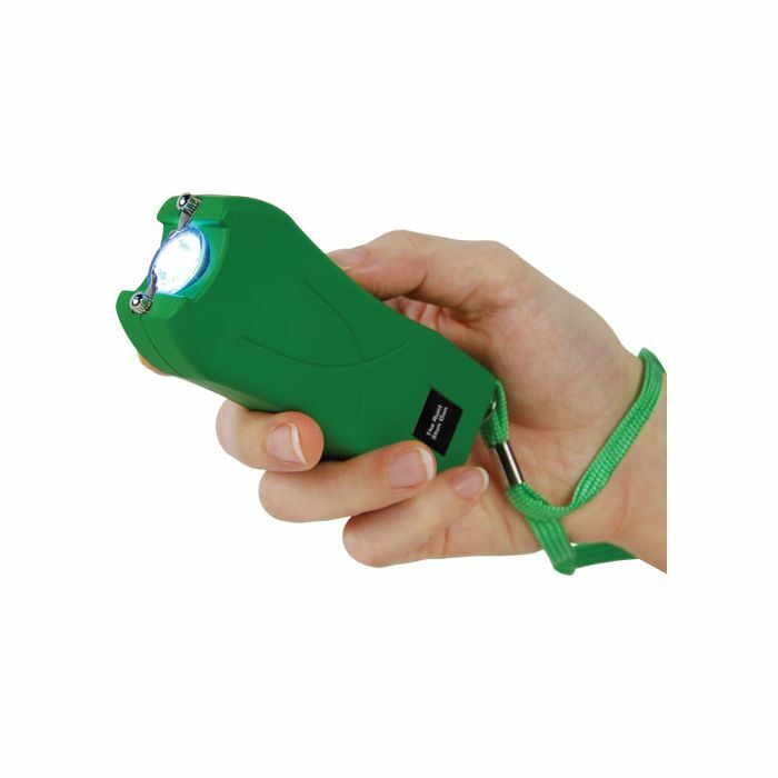 911 POLICE 80 MV Rechargeable LED Stun Gun Holster GREEN Walker Jogger Safety