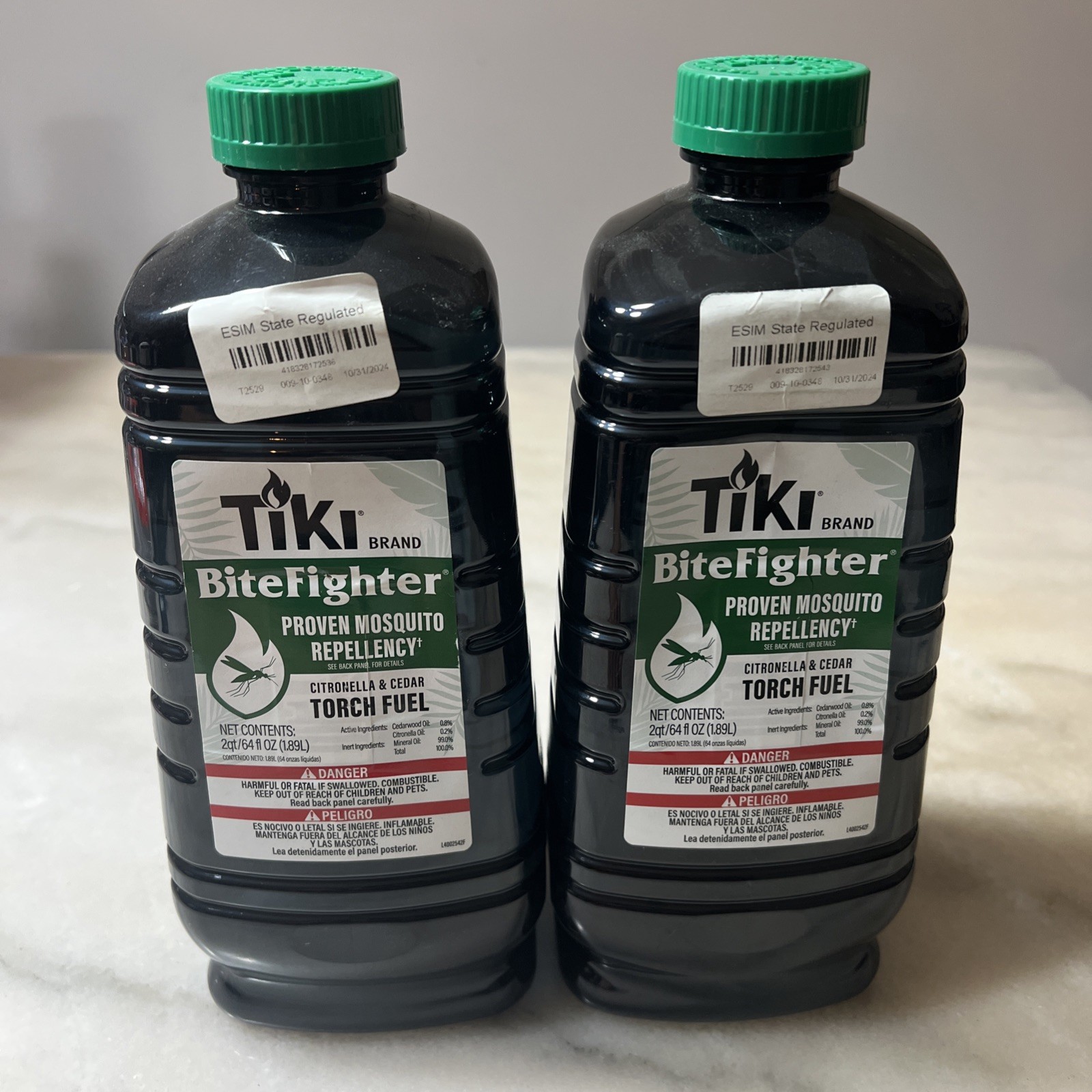 2 TIkI BiteFighter Proven Mosquito Repellent Citronella Cedar Torch Fuel 64OZ