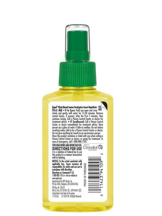 Repel Plant-Based Lemon Eucalyptus Insect Repellent, Mosquito Repellent, Pump Sp