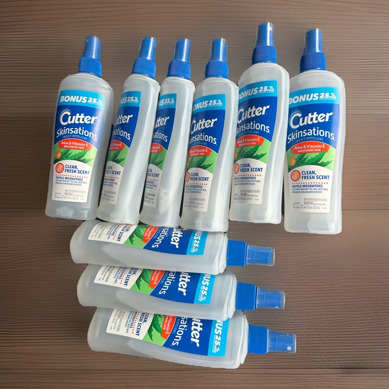 9 Cutter Skinsations Mosquito Insect Repellent Pump Spray Aloe Vitamin E 7.5 oz