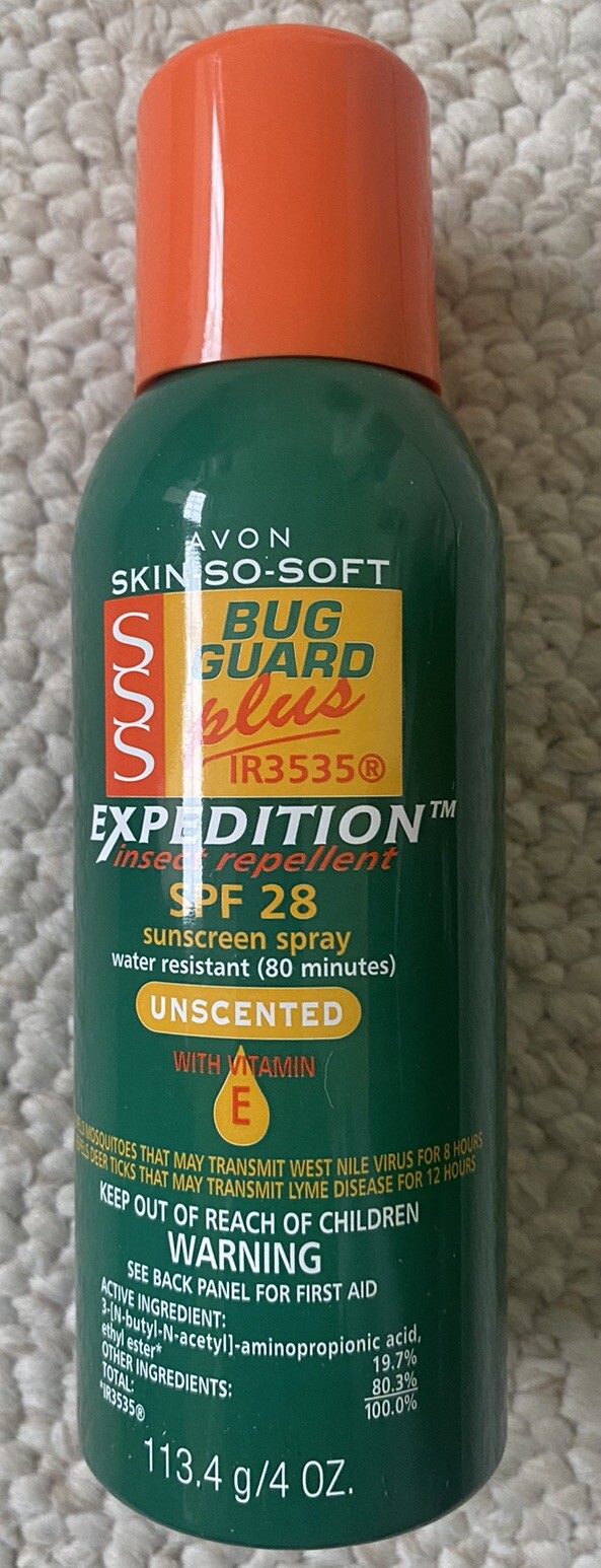 Avon SkinSoSoft Bug Guard Plus IR3535 Expedition SPF 28 Aerosol[4oz]Exp. 04/2027