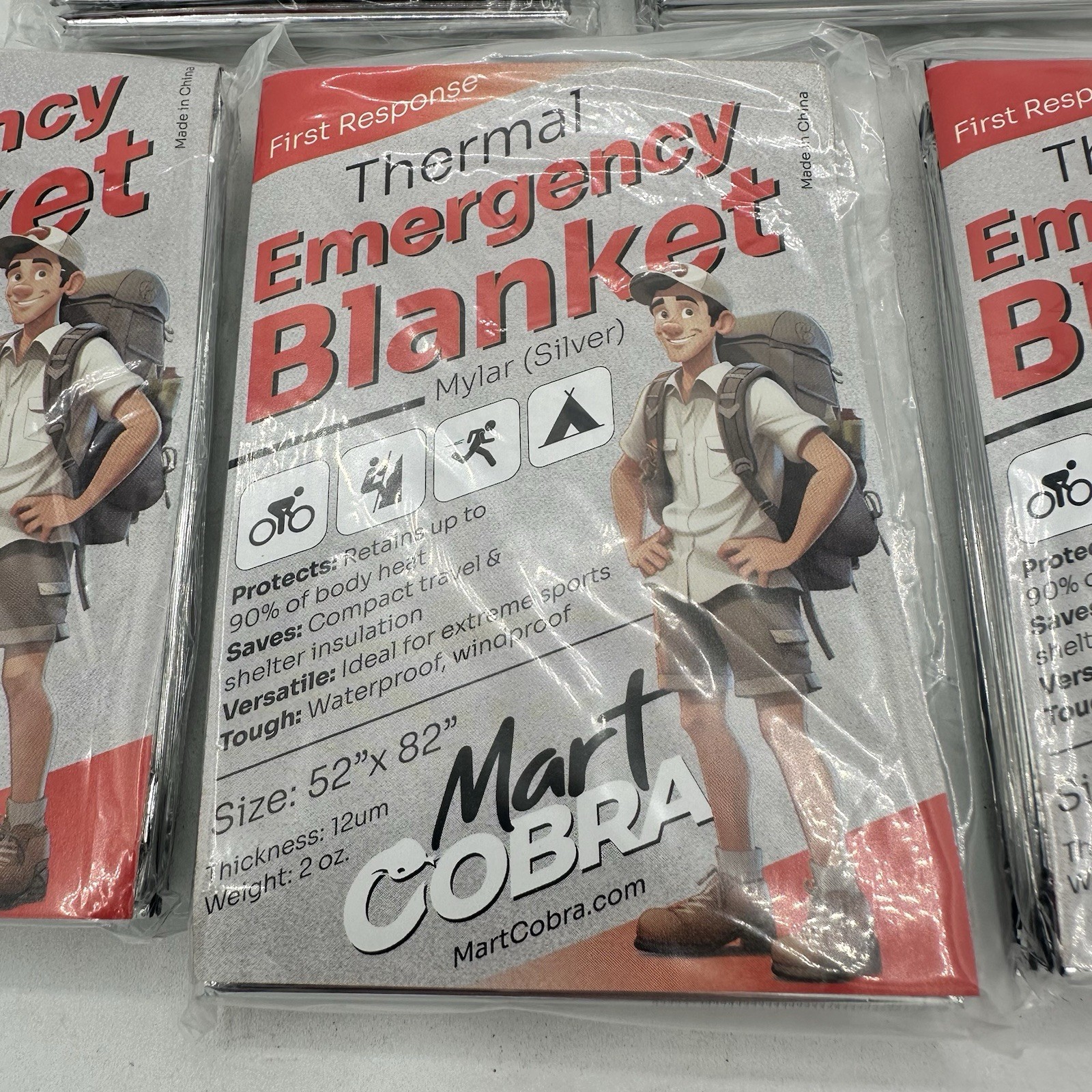 Emergency Blanket 5-Pack Emergency Survival Blanket Survival Silver 52”x82”