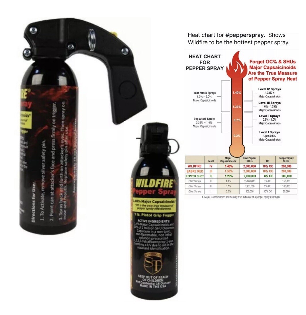 HOTTEST WildFire 1.4 MC 1 LB Pepper Spray Pistol Grip Fogger Self Home Defense
