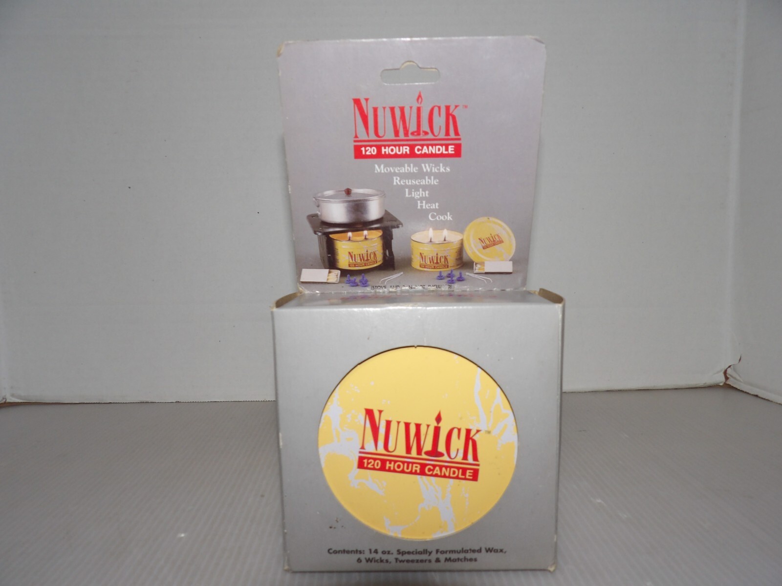 New Nuwick 120 Hour Candle 14 Ounce Reusable Light Heat Cook Emergency IOB