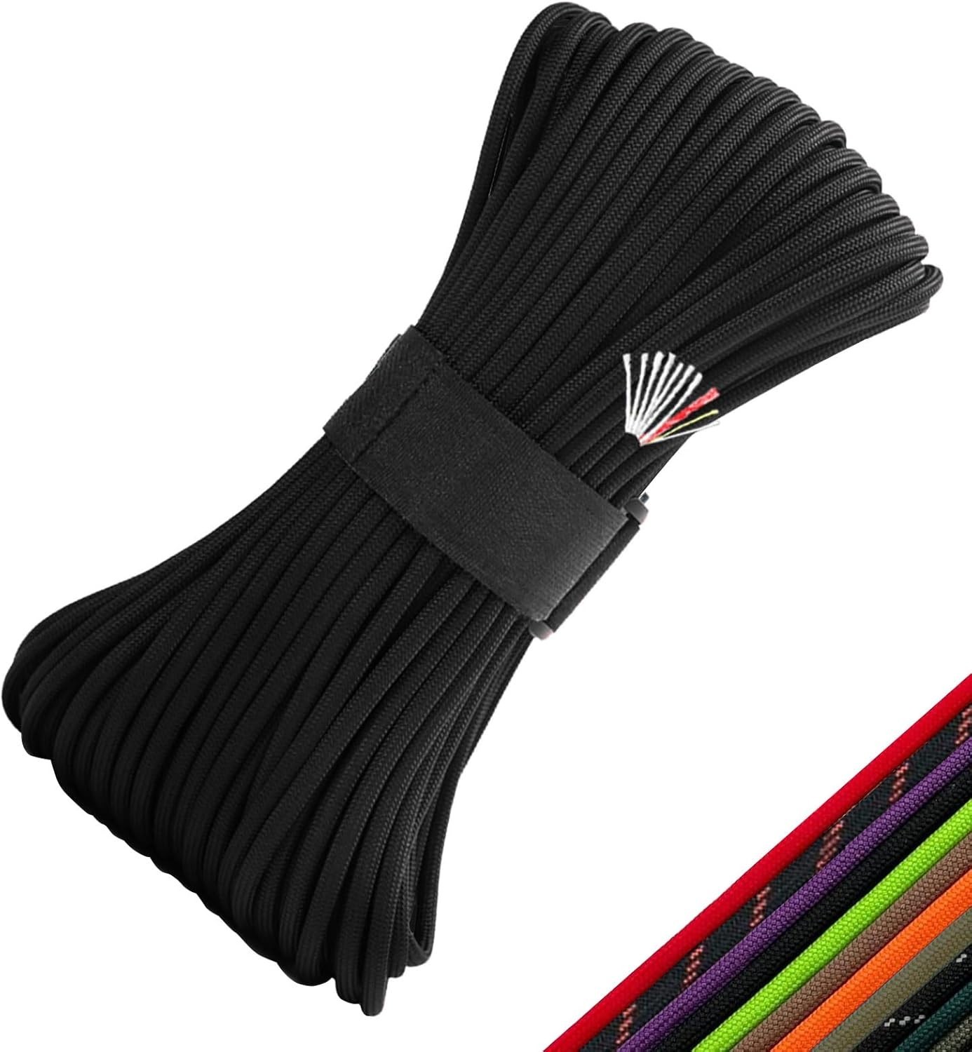 Survival Paracord Rope 500 Feet Fire Starter Parachute Cord 10 Strand Nylon NEW