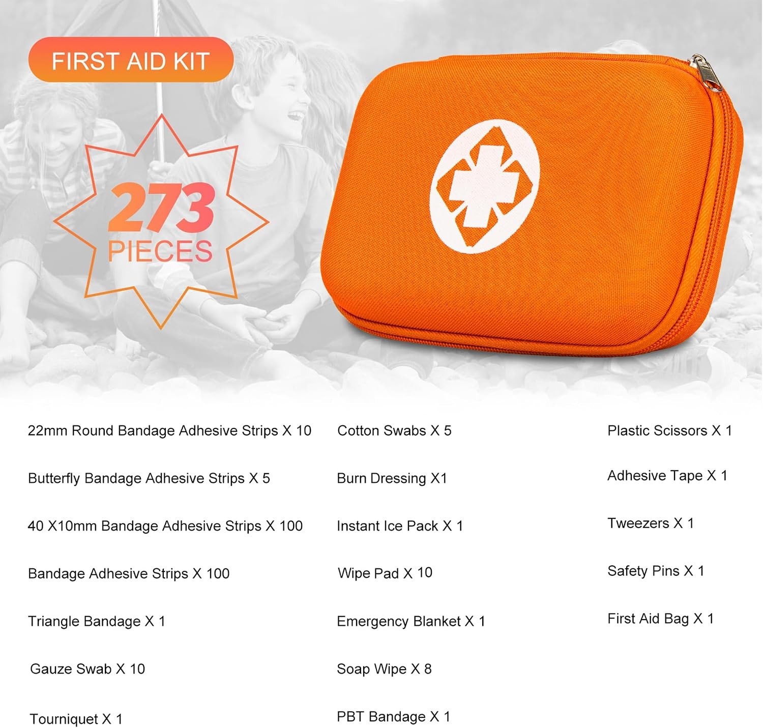 YIDERBO 277-Pc Waterproof First Aid Kit for Car Home Travel Camping