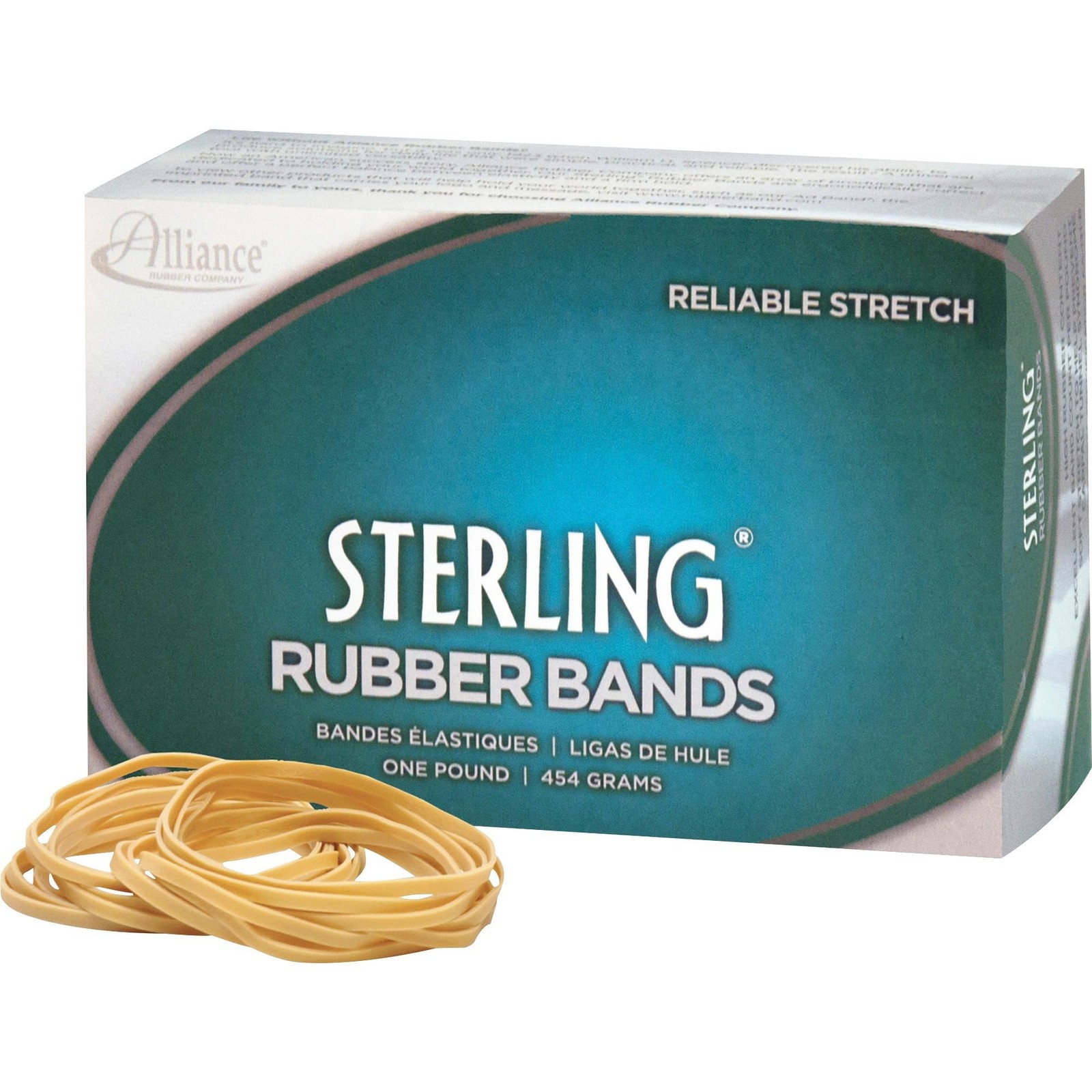 Alliance Rubber 24335 Sterling Bands 1 Pound 3-1/2 x 1/8 inches, Crepe