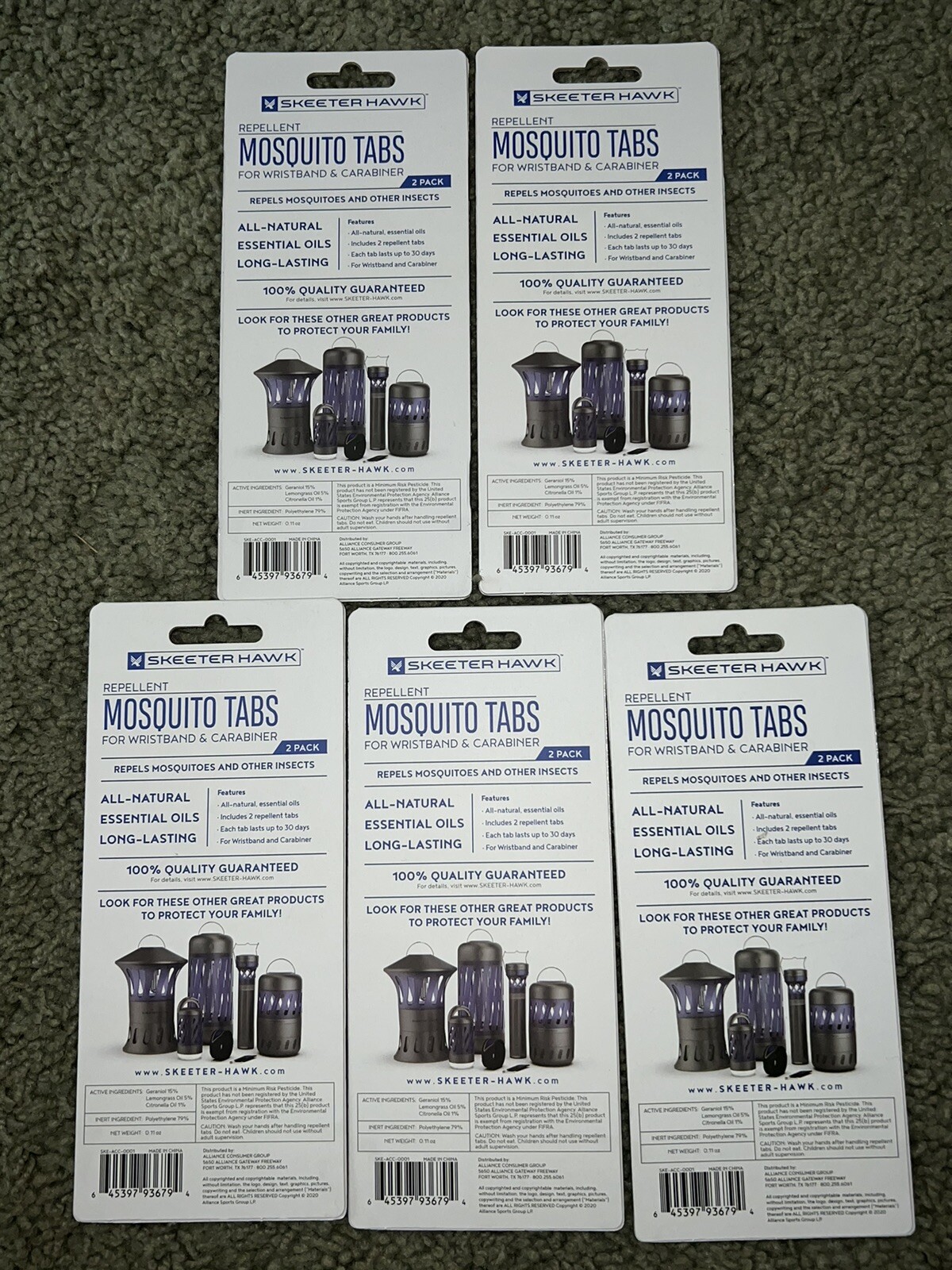 SKEETER HAWK Mosquito Repellent Replacement Tabs – LOT OF 5 (10 TABS) New