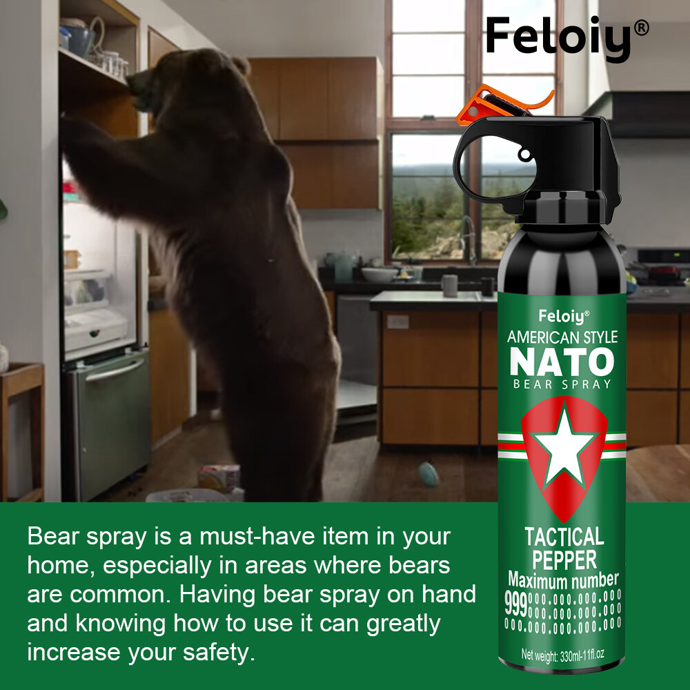 Feloiy NATO Bear Spray 11 oz Holster Powerful Stream Strongest Legal Formula