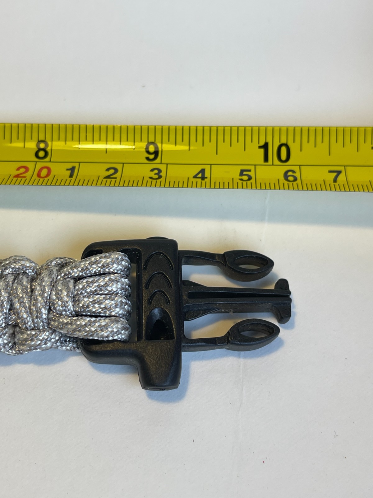 Paracord Bracelet Hiking Outdoor Survival Gear Clip Closure max 9″ wrist silver
