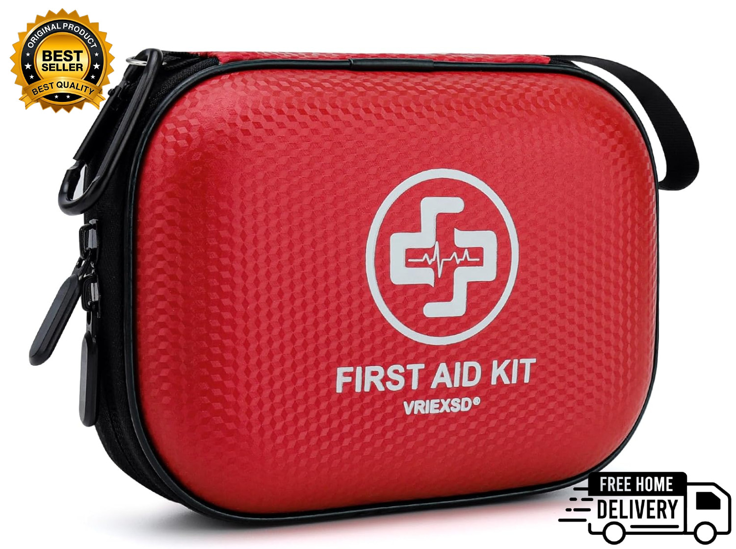 Mini First Aid Kit 150 Piece Small Waterproof Hard Shell Kit (Select Color)