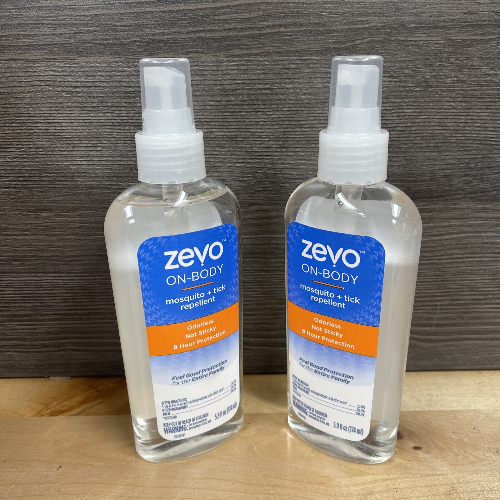 2 Pack Zevo On Body Mosquito and Tick Repellent – Bug Spray – Pump Spray New