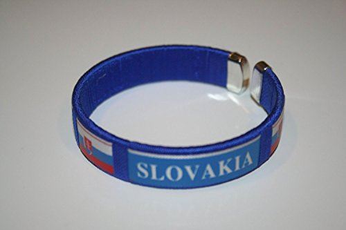 Slovakia Blue Country Flag Flexible Adult C Bracelet Wristband … 2.5 Inches in