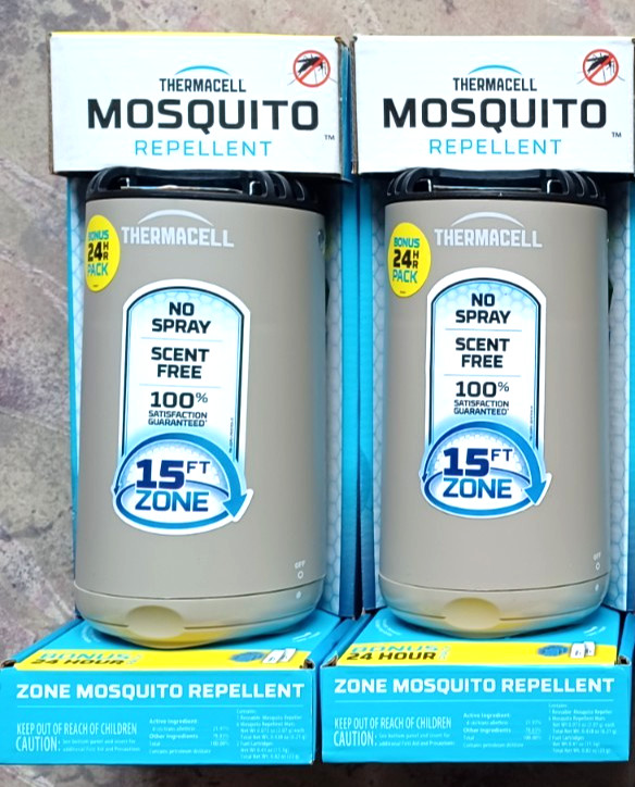 2 PACK Thermacell Patio Shield 15 FT Coverage Zone Mosquito Repellent, Gray