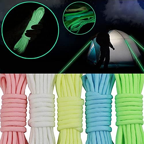 5 Colors x 10 Feet Luminous Paracord Bracelet Cord 4mm Glow in The Dark 9
