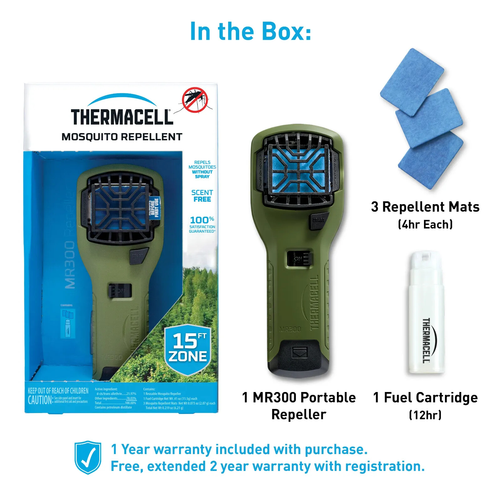 Thermacell MR300 Portable Mosquito Repeller, Hi-Vis, NEW! # MR300V