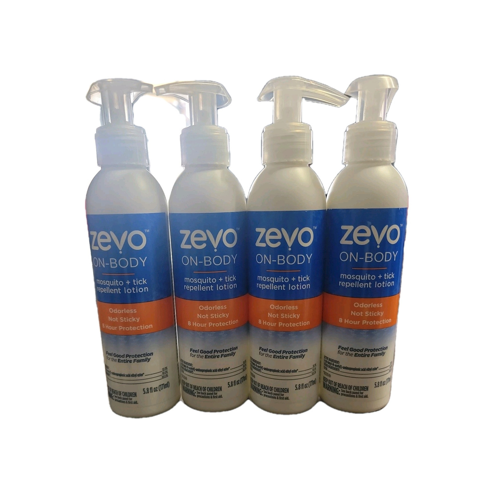 Zevo On Body Mosquito + Tick repellent Lotion 5.8 fl. oz [4] Bottles
