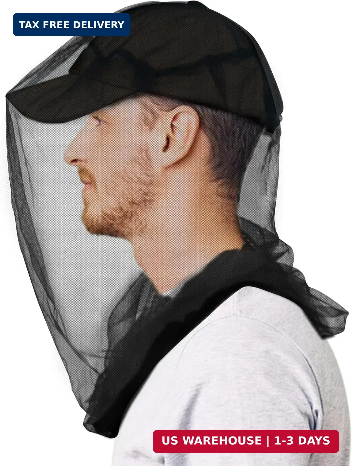 tupi Premium Mosquito Head Net, 1 Pack Bug Net for Head,Fly & Insect Protection