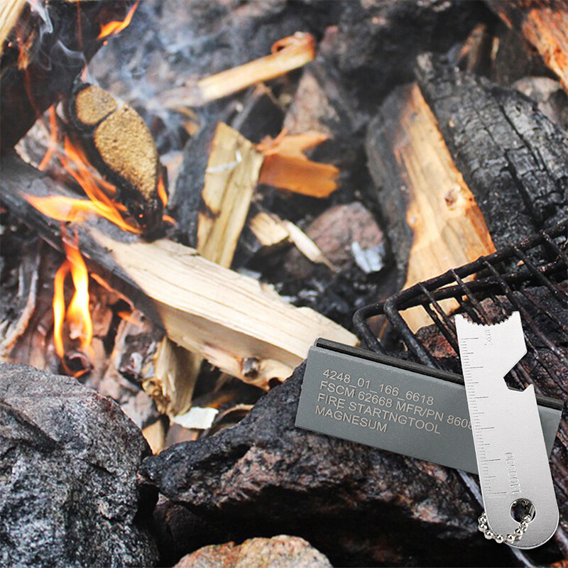 1-20pc Magnesium Block Flint Fire Starter Outdoor Emergency Survival Camping Kit