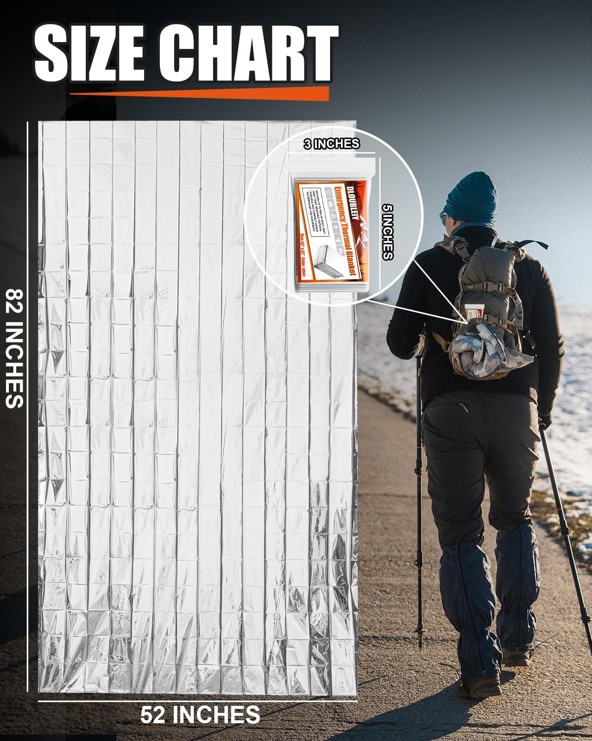 5-Pack Emergency Thermal Blankets, Heavy Duty Mylar Space Blanket with Ultimate