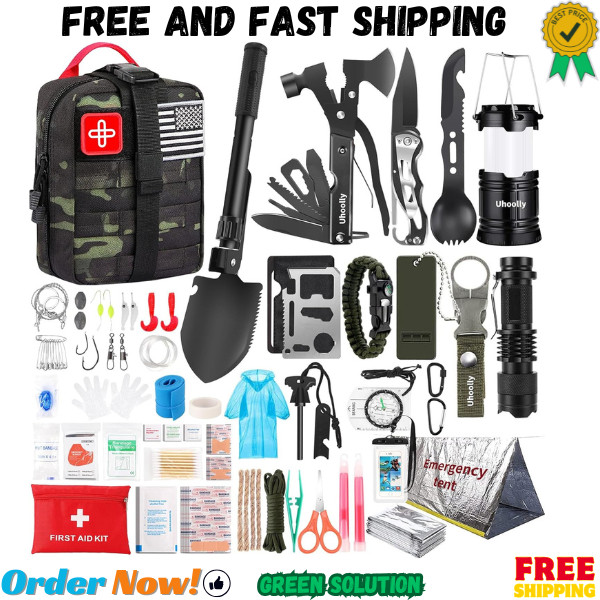 Survival Kit, Gifts for Men Women Teen Boys, 252 Pcs Survival Gear and Equipment
