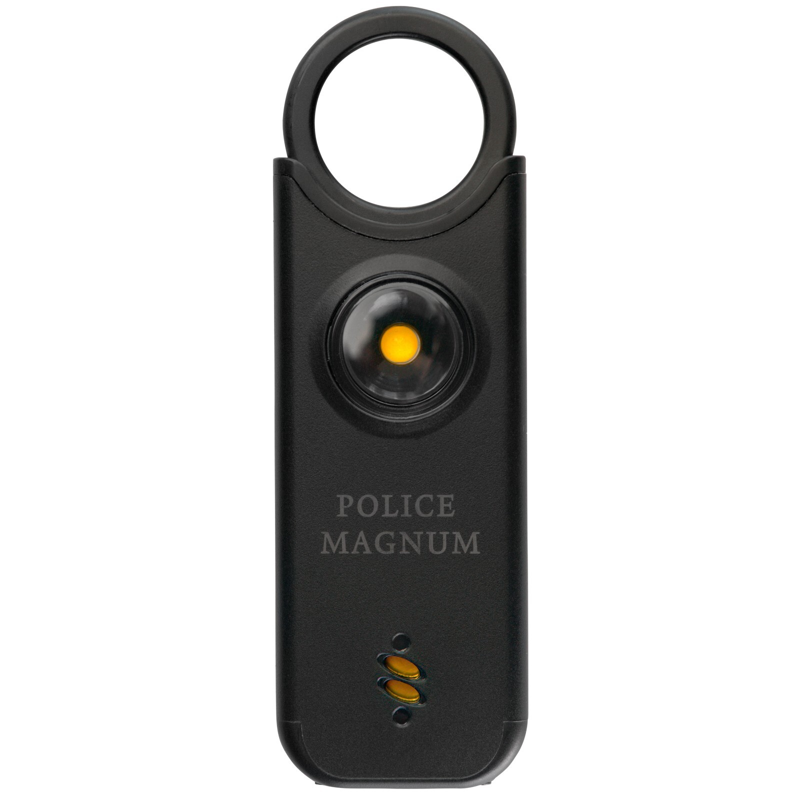 Police Magnum Personal safety alarm Keychain-135dB Rechargeable LED Siren- Black