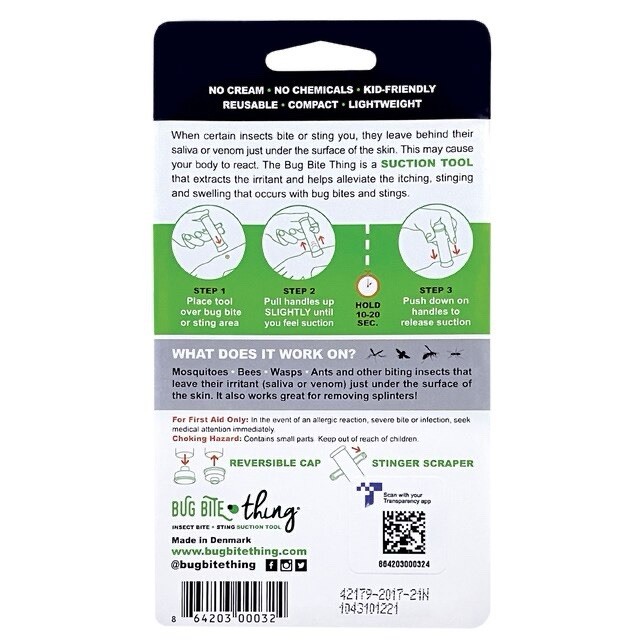 White Bug Bite Thing – Ant, Bee, Flea, Mosquito, Tick, Wasp Venom Suction Tool