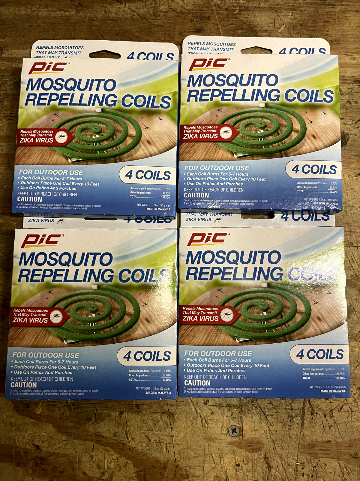 Pic Outdoor Mosquito Repelling Coils (4 Packs) 16 Coils