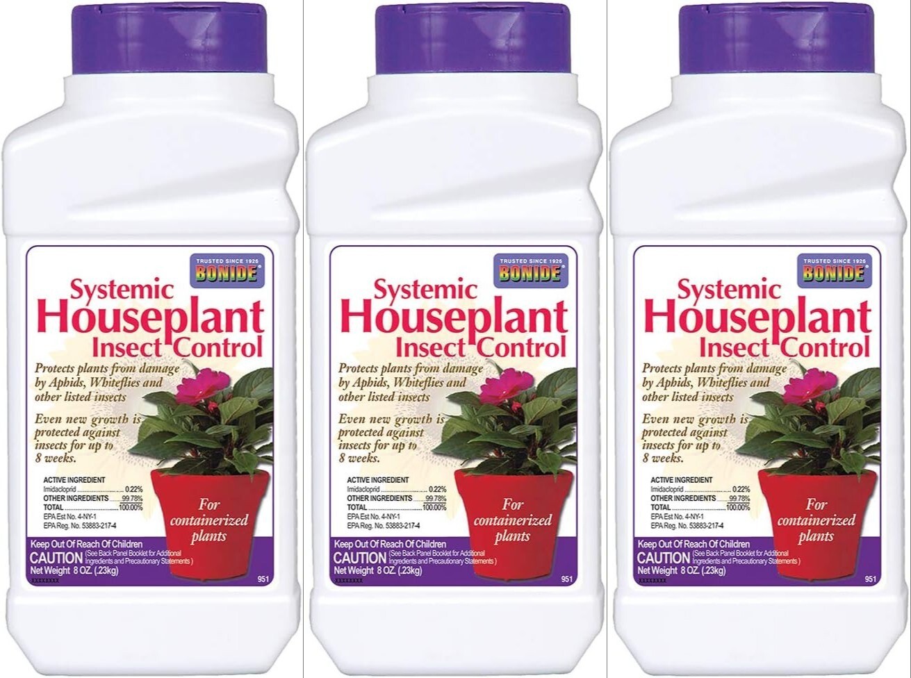 (3) ea Bonide 951 8 oz Systemic Houseplant Mealybug Insect Control Granules