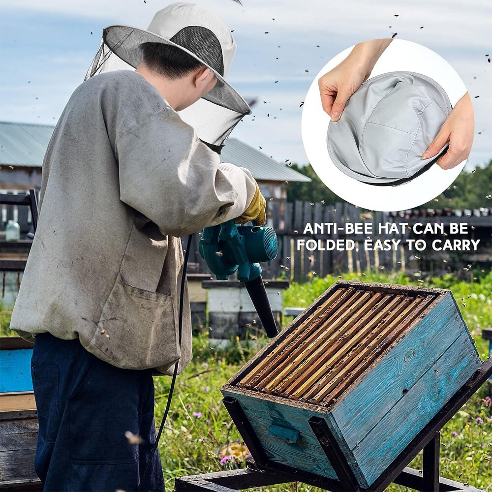 Men Women Anti-Mosquito Head Net Hat Bug Bucket Sun Fishing Hiking Safari Garden
