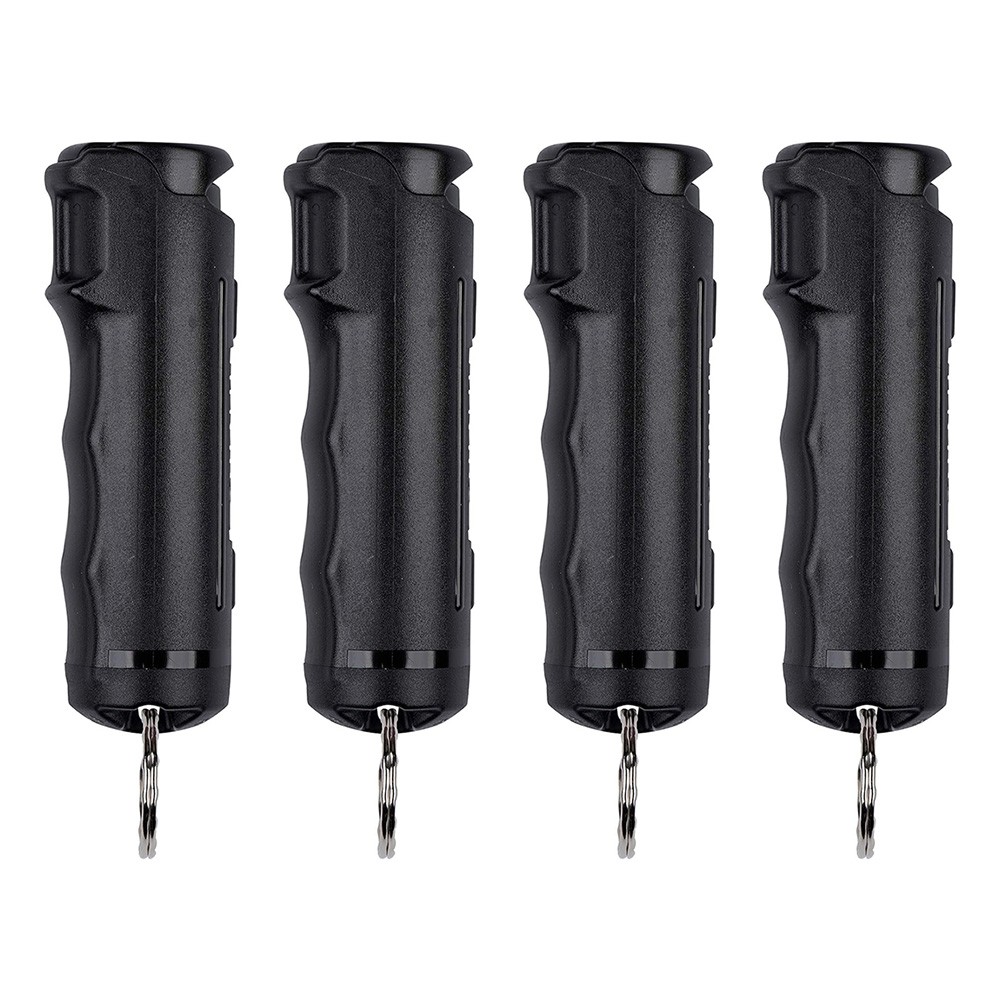 4 Pack Pepper Spray 1/2oz Self Defense Security Keychain Black, Quick And Easy