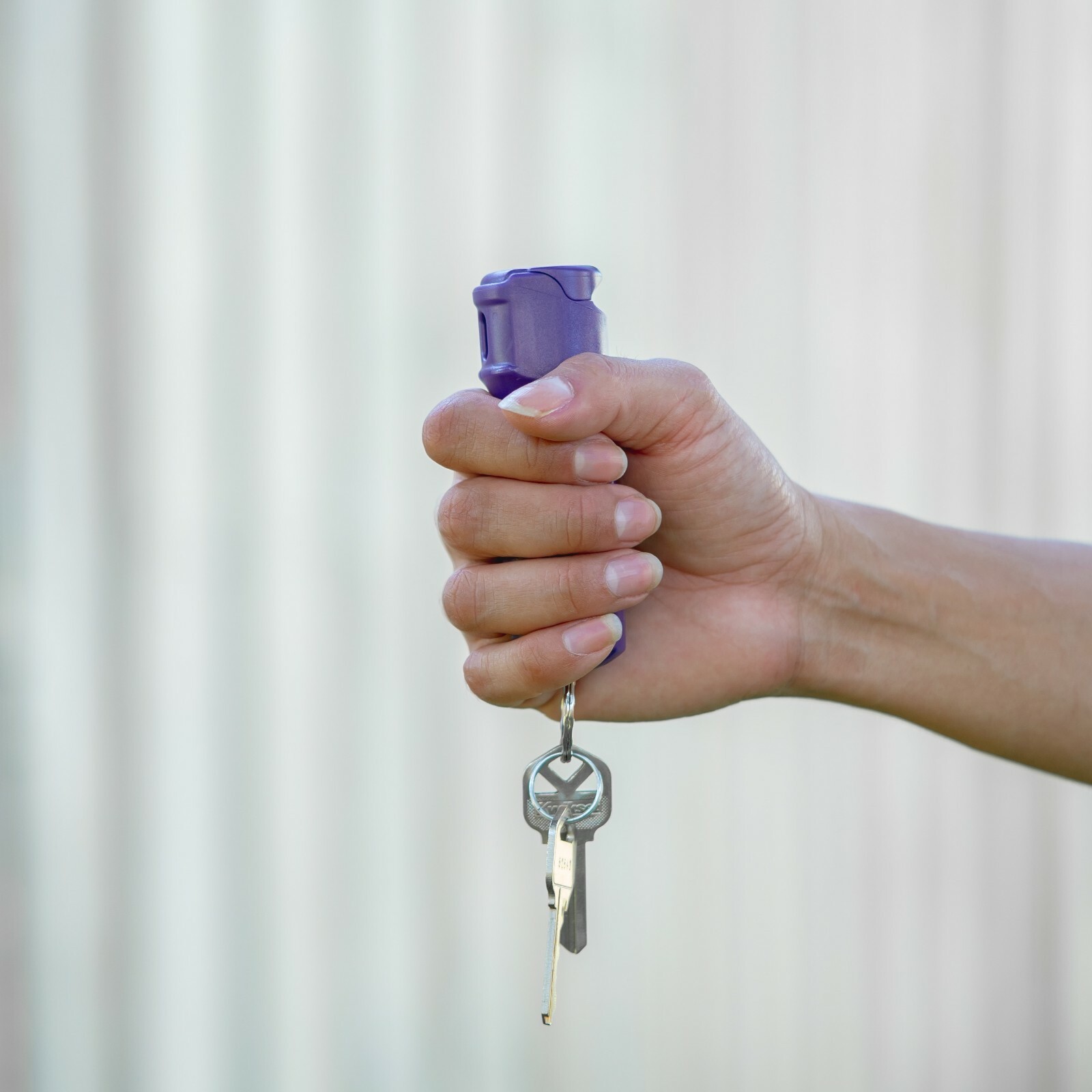 POLICE MAGNUM Pepper Spray Keychain Self Defense- 2 Pack .50oz Purple Flip Top