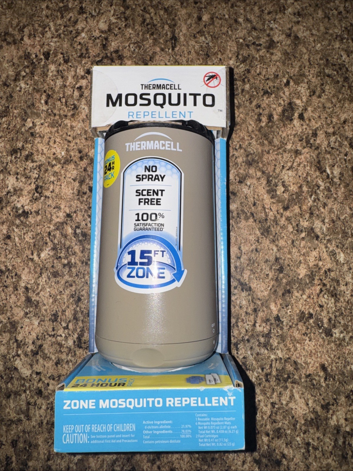 Thermacell Patio Shield Riverbed Mosquito Repeller – Scent & Flame Free – 15ft