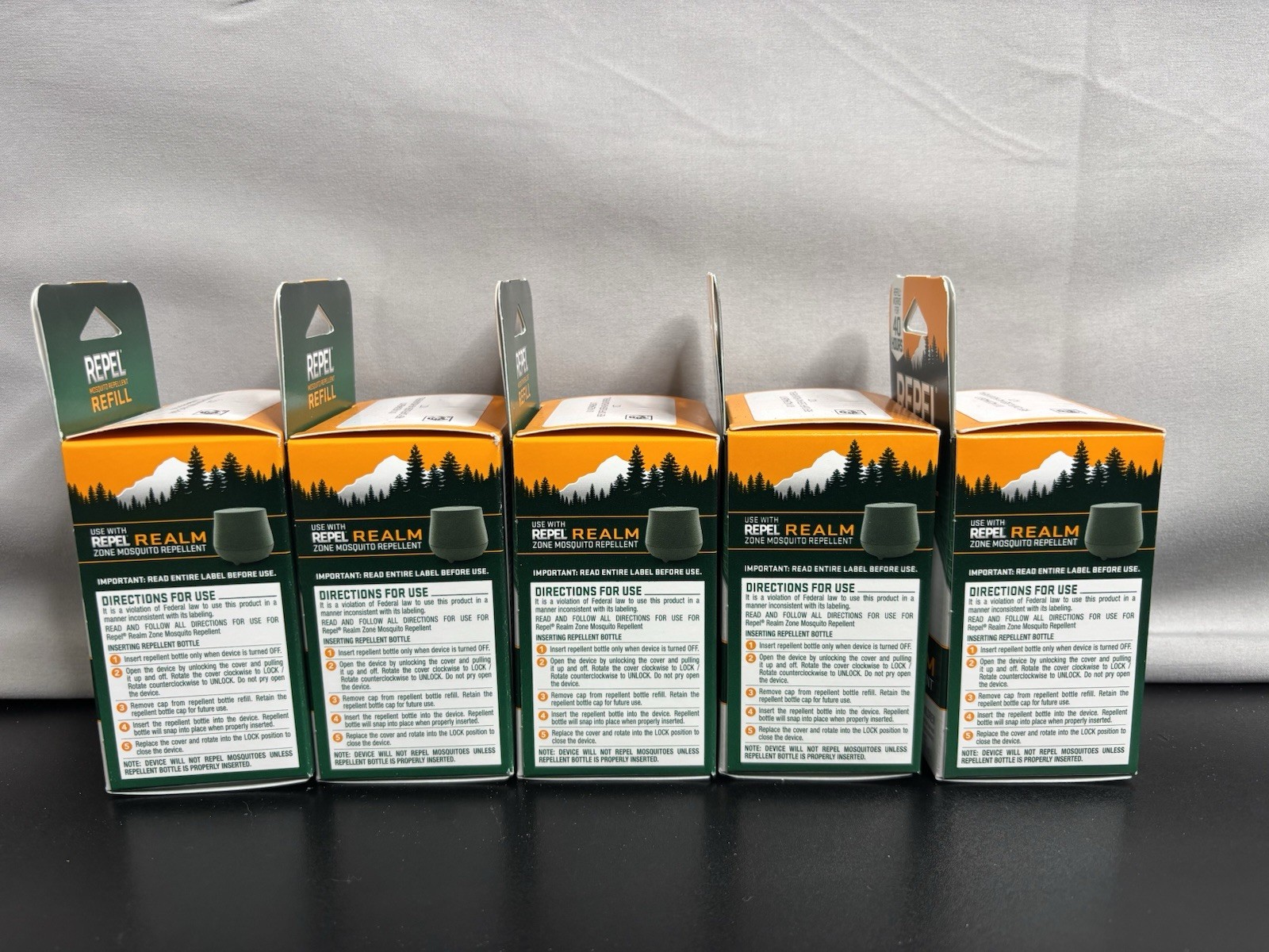 5 Pack Repel Realm Zone Mosquito Repellent Refills Green 40 Hour NEW