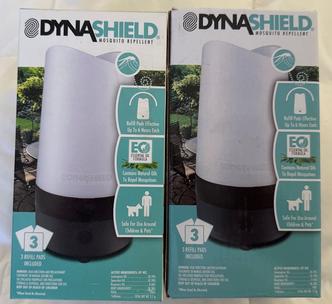 Dynatrap Lot of 2x DynaShield Mosquito Repellent DS1000-OC 3-refill repellent