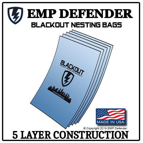 FARADAY CAGE EMP ESD BAGS 12 PC PHONE SIZE 5″ X 7″ PREPPER KIT BY EMP DEFENDER