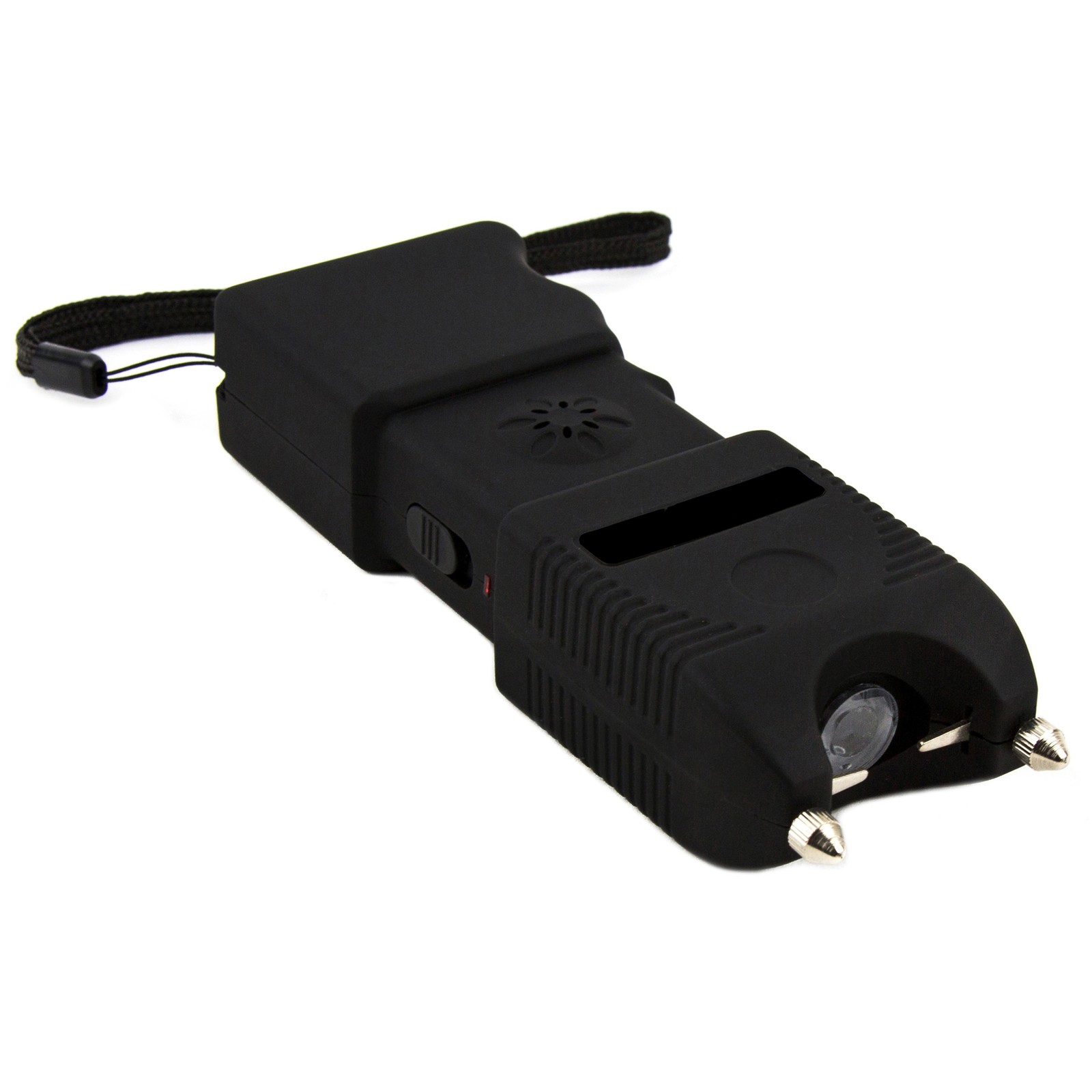 Rechargeable Stun Gun LED Flashlight Portable Self Defense Device Black