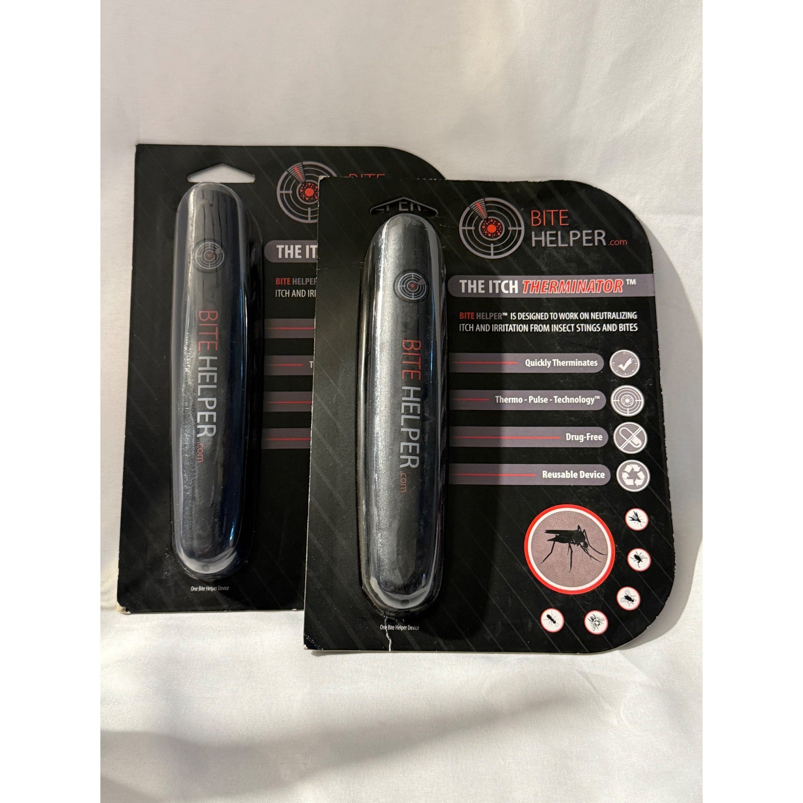 Lot of 2 Bite Helper Itch Therminator Reusable Insect Bite Relief Devices