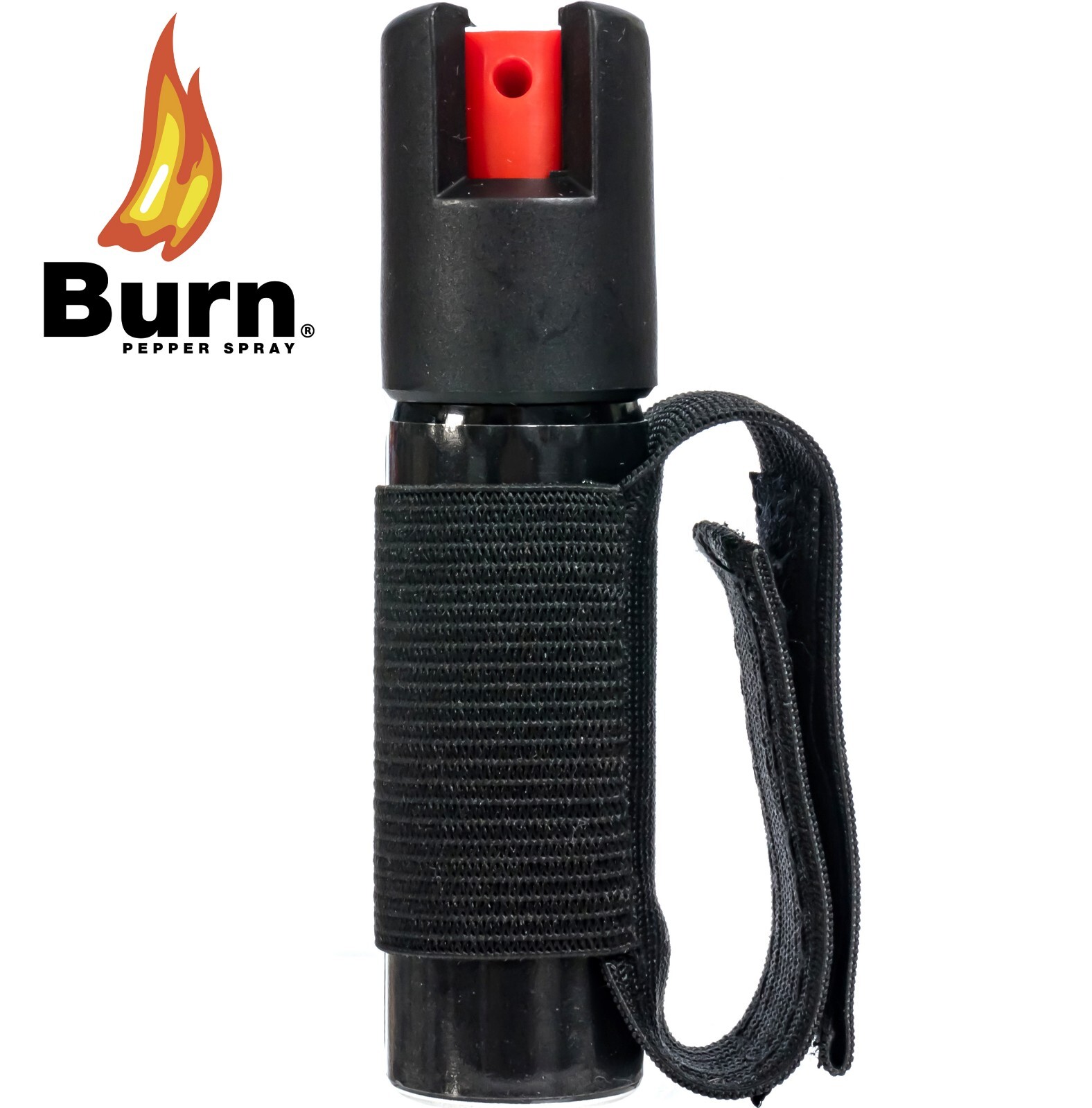 2 Pack Burn Pepper Spray for Self Defense with Security Strap 0.84 fl oz Black