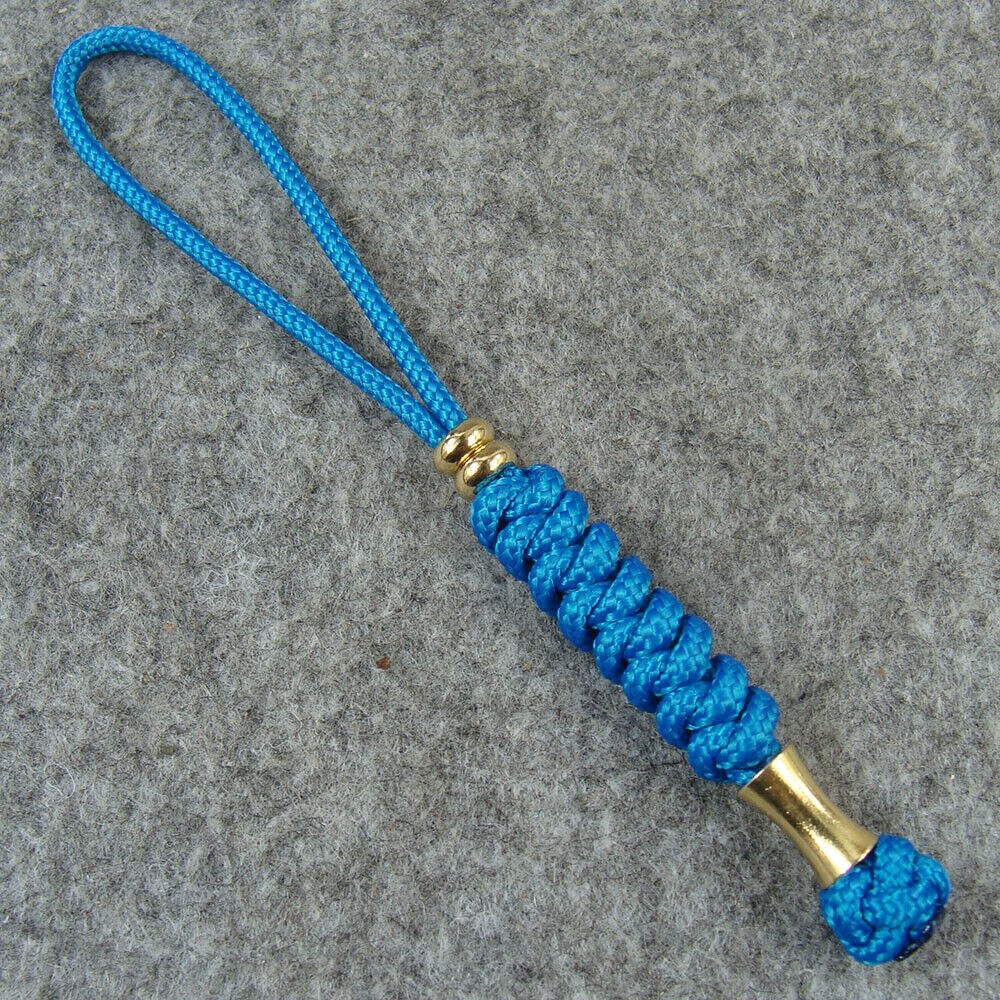 2 Pack Handmade 2mm Paracord Knife Lanyard With Brass Beads / Knife Beads