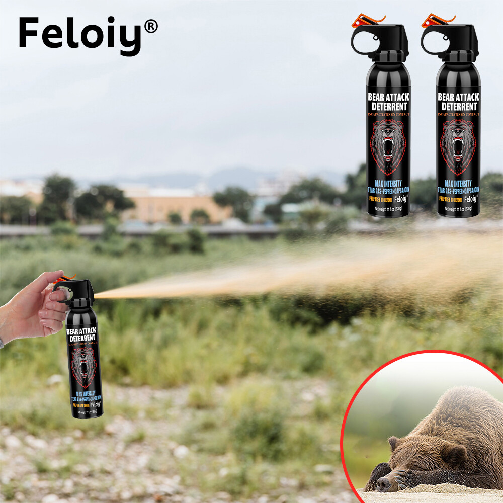 Feloiy BEAR Attack Deterrent Spray 11oz w/ Holster Outdoor Self-Defense