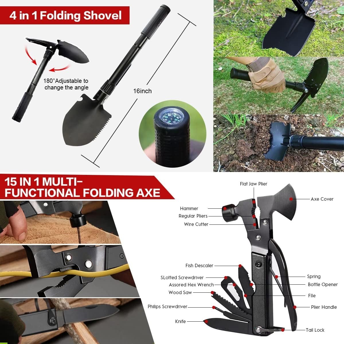 251PCS Survival Kit First Aid Emergency Gear w Molle Bag Tent Camping Set