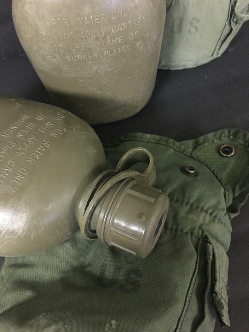 GENUINE USGI MILITARY SURPLUS 1 QUART WATER CANTEEN AND COVER ARMY OD GREEN GC