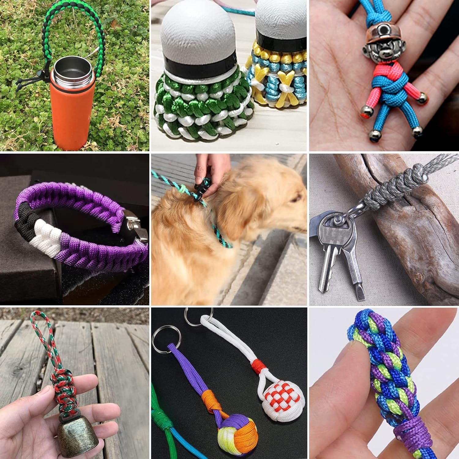 24 Colors Paracord 10 Feet Survival Cord for Crafting, Random Combo Kit