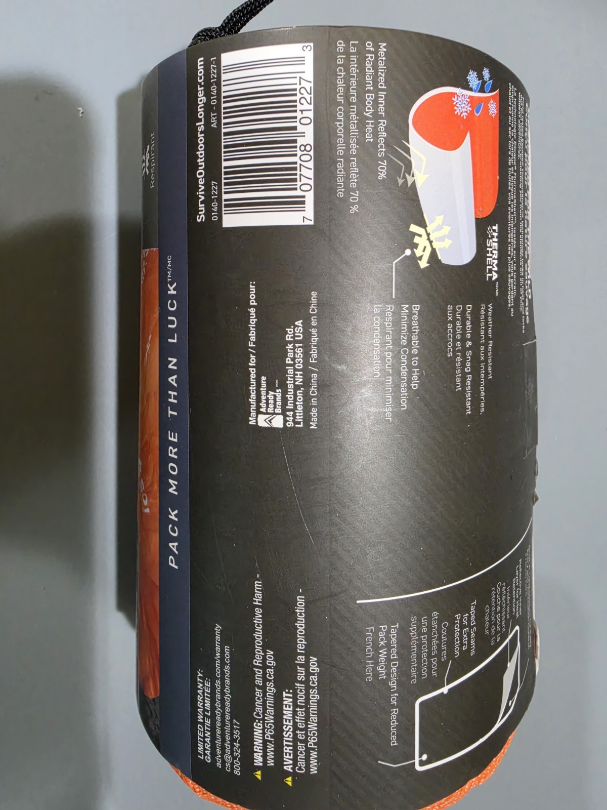 S.O.L. Survive Outdoors Longer SOL Escape Lite – 5.5 oz, Orange