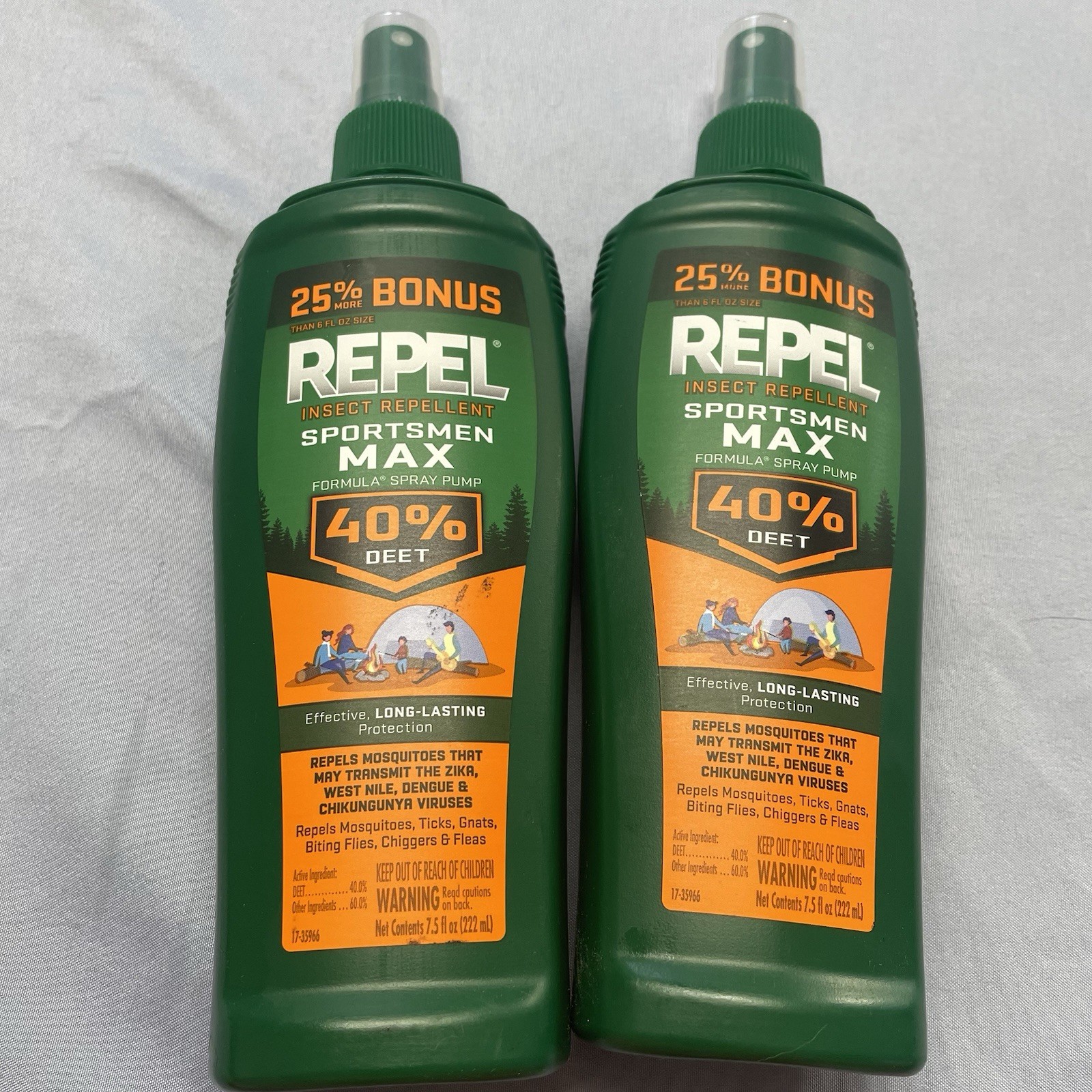 (2) Repel-Insect Repellent-Sportsmen Max Formula 40ET 7.5 fl oz Pump Spray